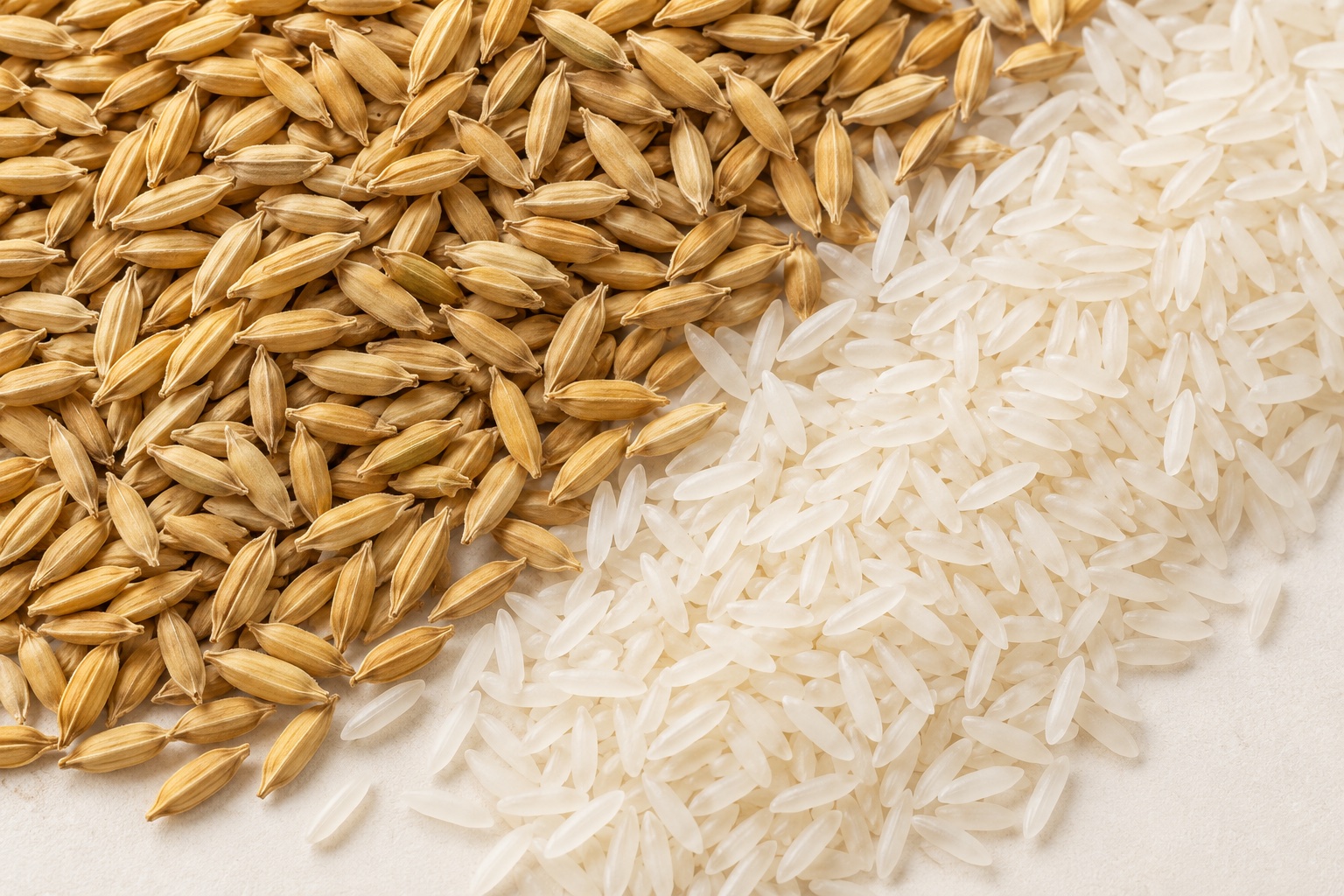 Golden paddy and milled rice, a material study
